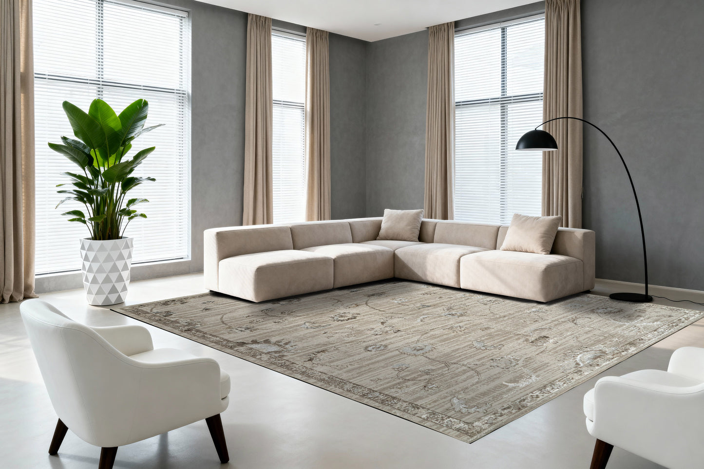 Safir 9272-890 Beige/Grey Area Rug