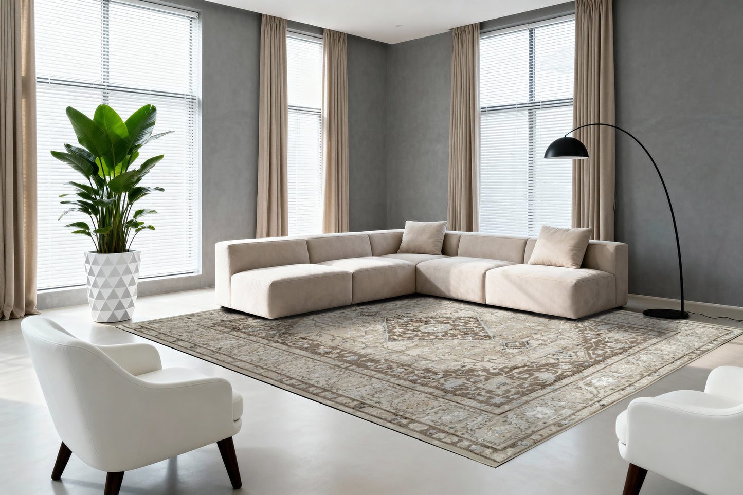Safir 9275-890 Beige/Grey Area Rug