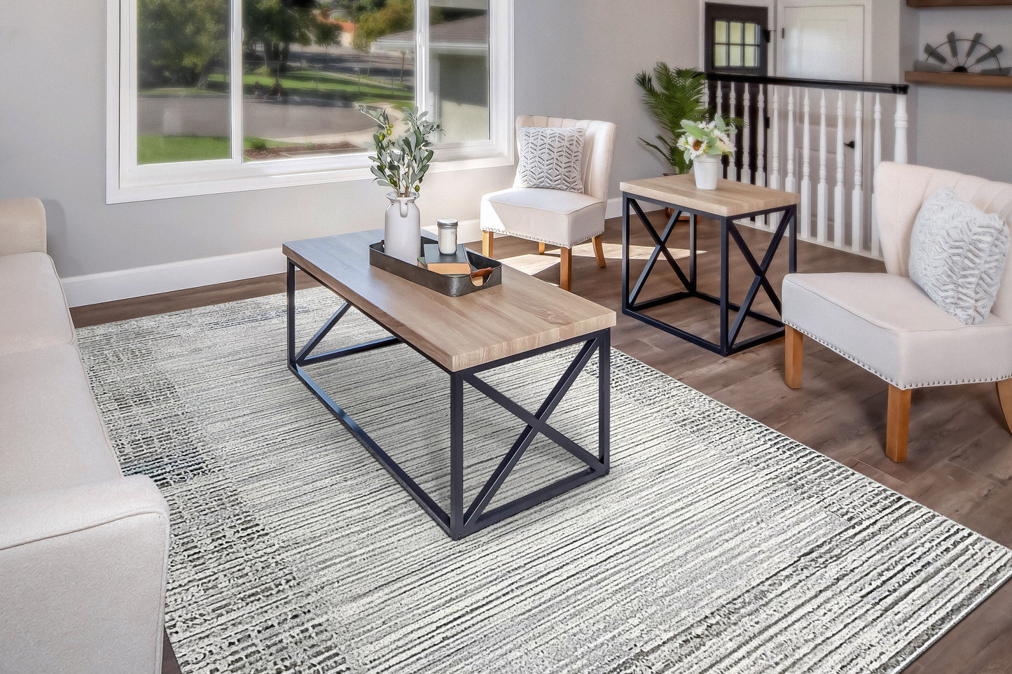 Safir 9282-891 Beige/Grey/Light Beige Area Rug