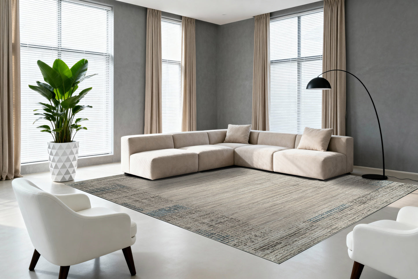 Safir 9282-891 Beige/Grey/Light Beige Area Rug