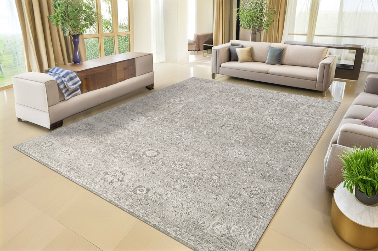 Sterling 18843-190 Ivory/Grey Area Rug