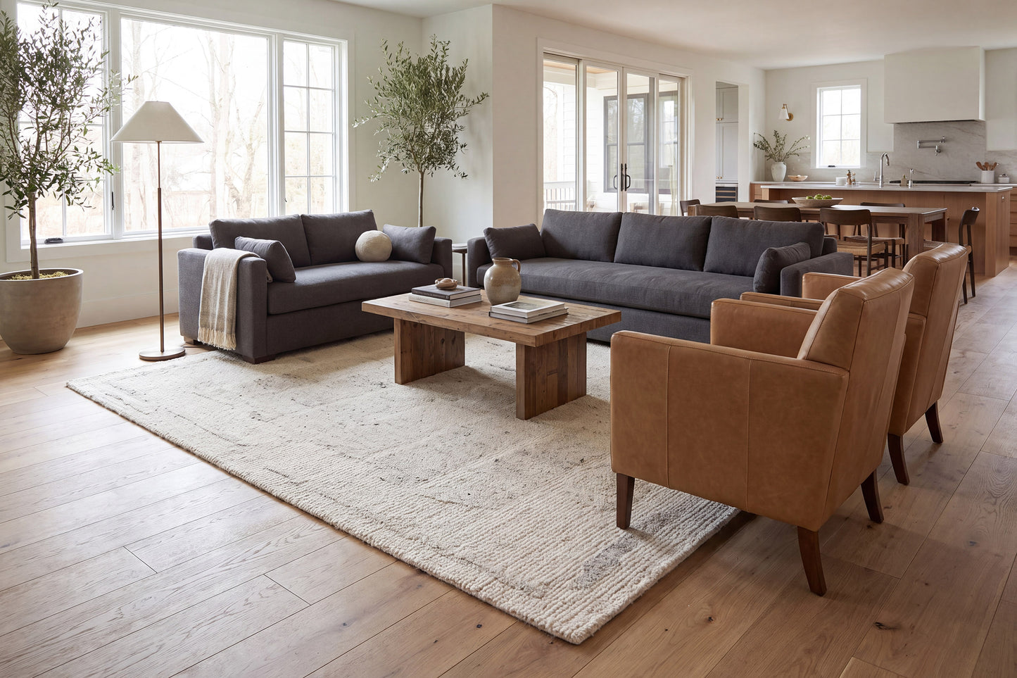 Teak 12800-100 Ivory Area Rug