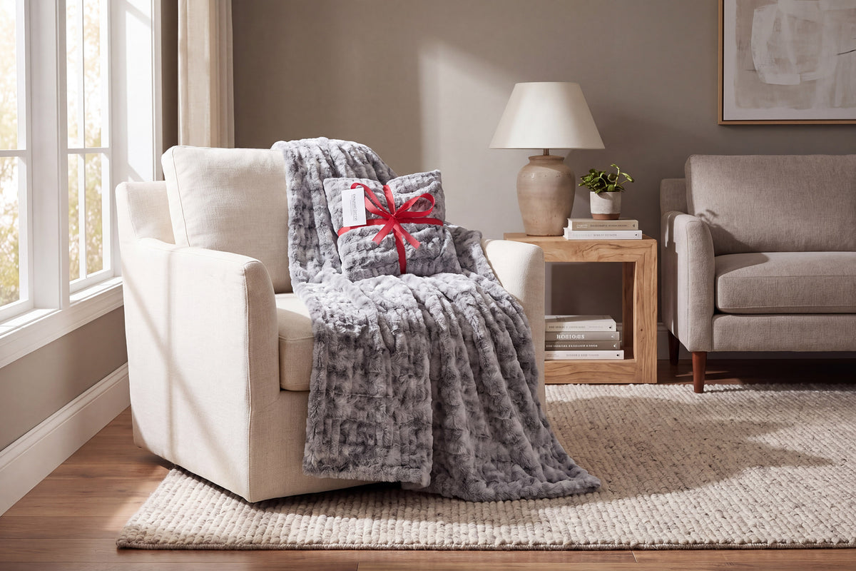 Cuddle 50"x60" Grey Throw Blanket
