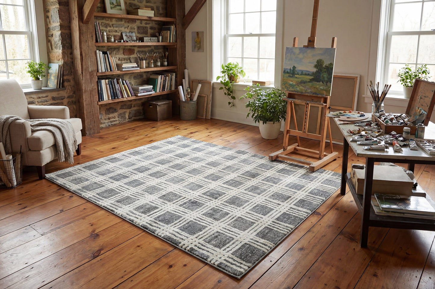 Venedik 17774-900 Grey Area Rug