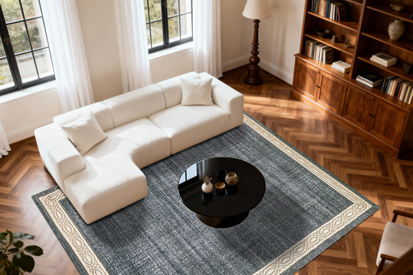 Yazd 1770-590 Blue/Grey Area Rug