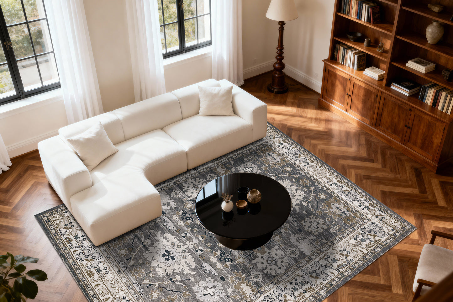 Yazd 8531-910 Grey/Ivory Area Rug