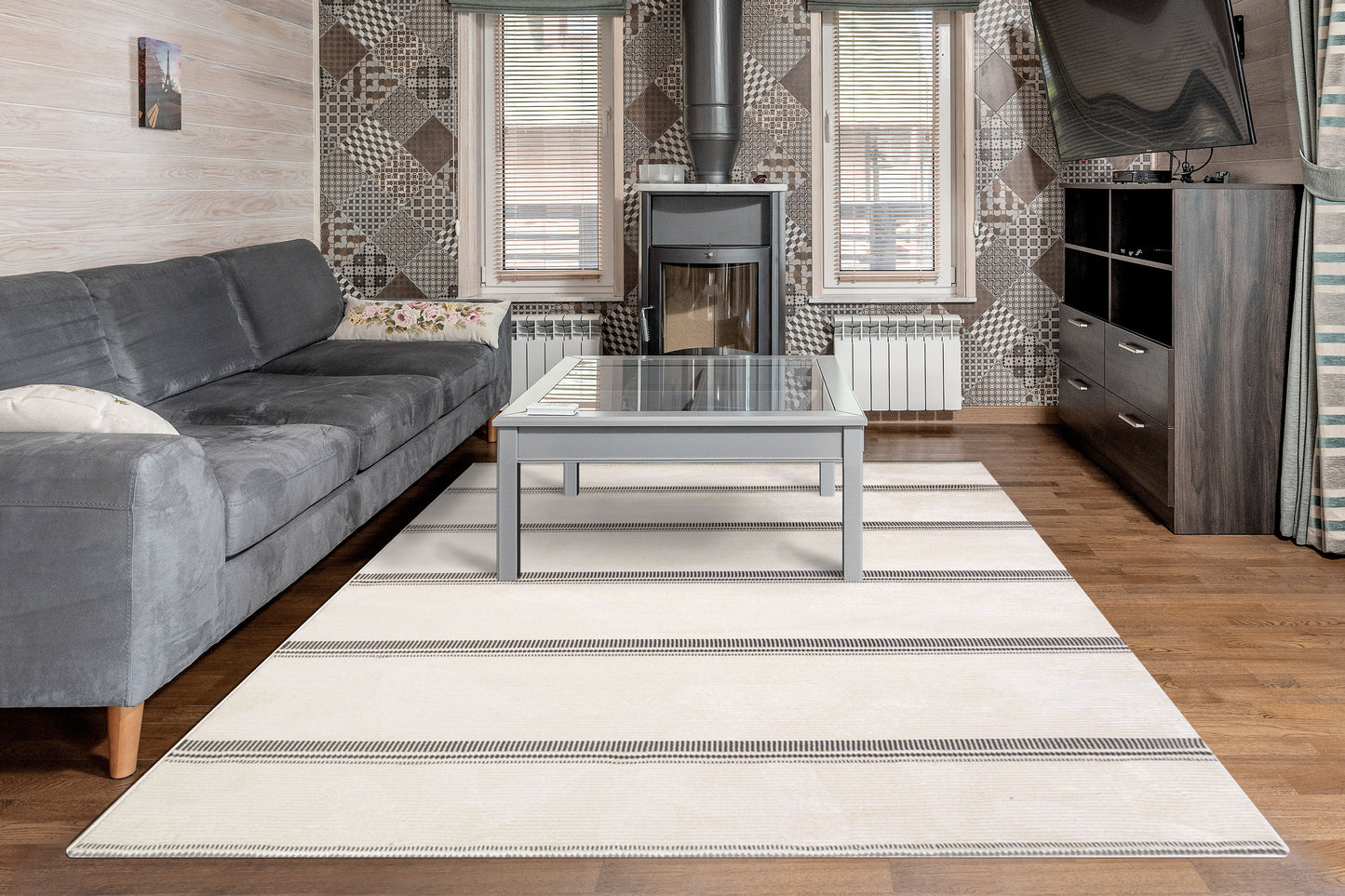 Rori 9352-109 Ivory/Charcoal Area Rug