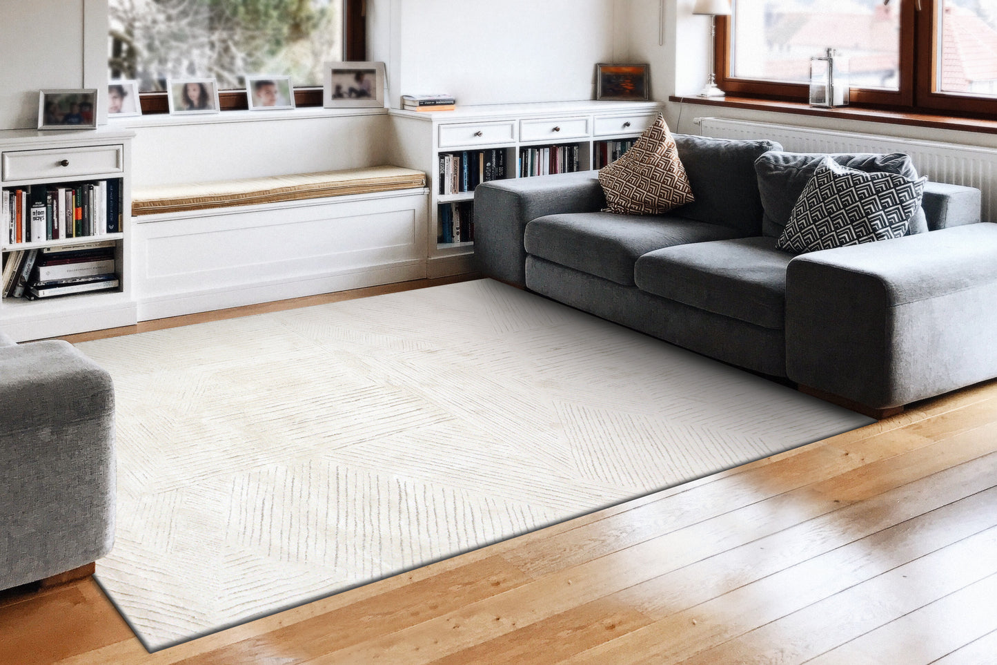 Remix 6383-180 Cream/Beige Area Rug
