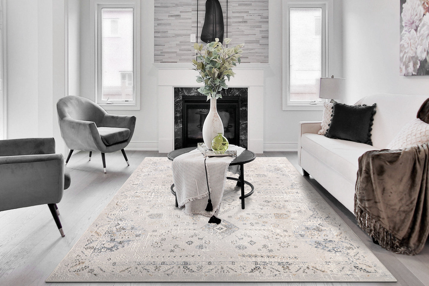 Marina 8056-950 Grey/Blue Area Rug