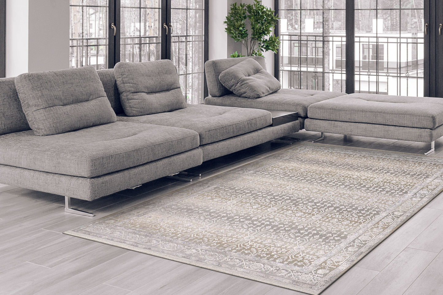 Mesa 9740-198 Cream/Grey/Beige Area Rug
