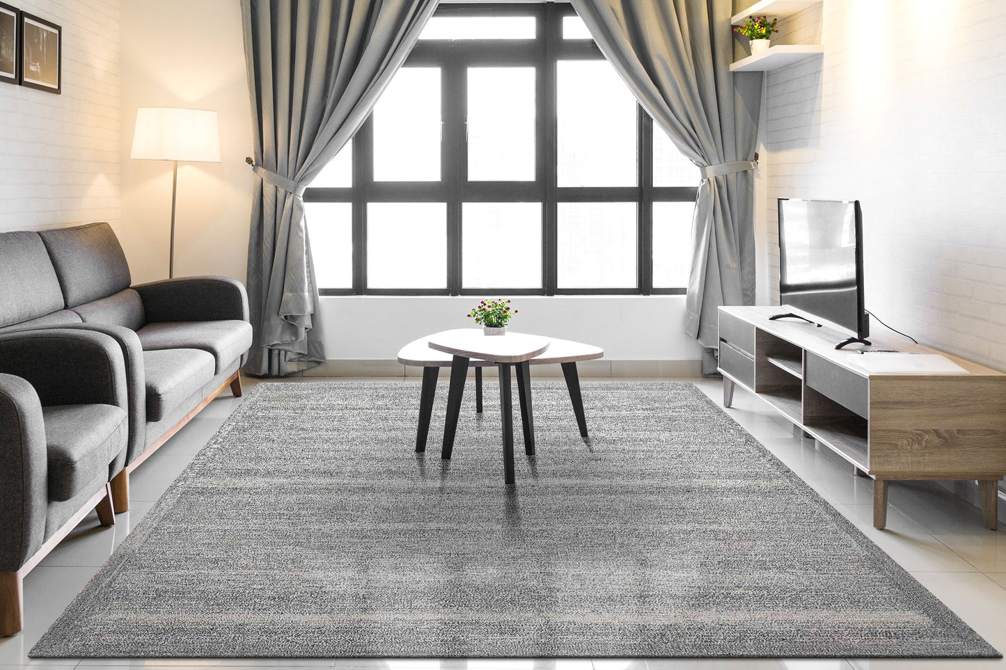 Echo 8580-990 Grey/Black Area Rug