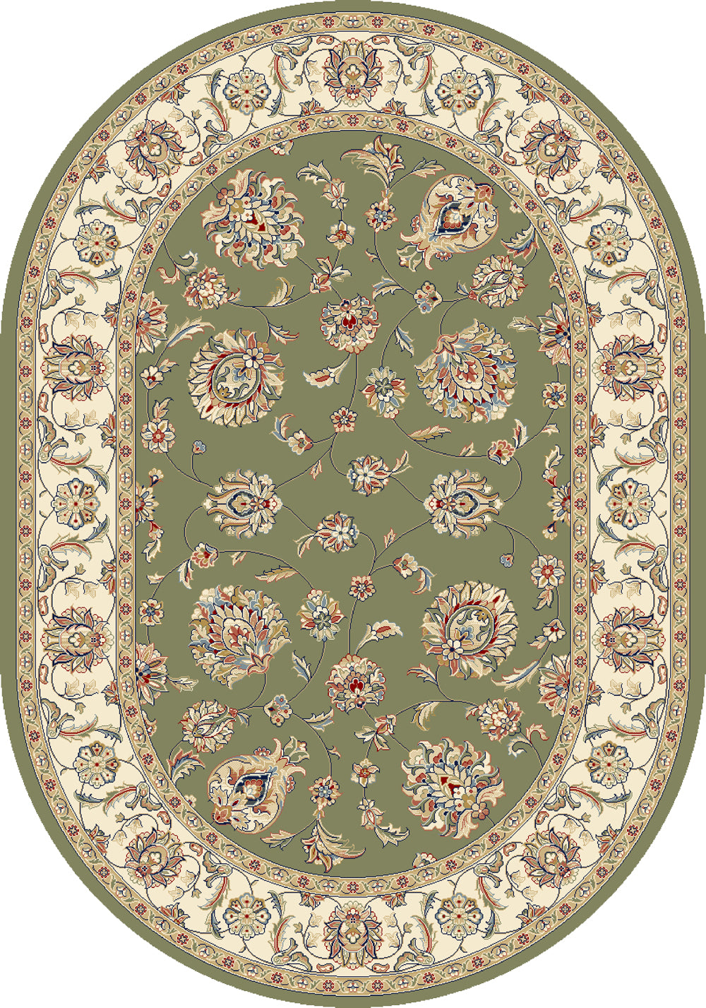 Ancient Garden 57365-4464 Green/Ivory Area Rug