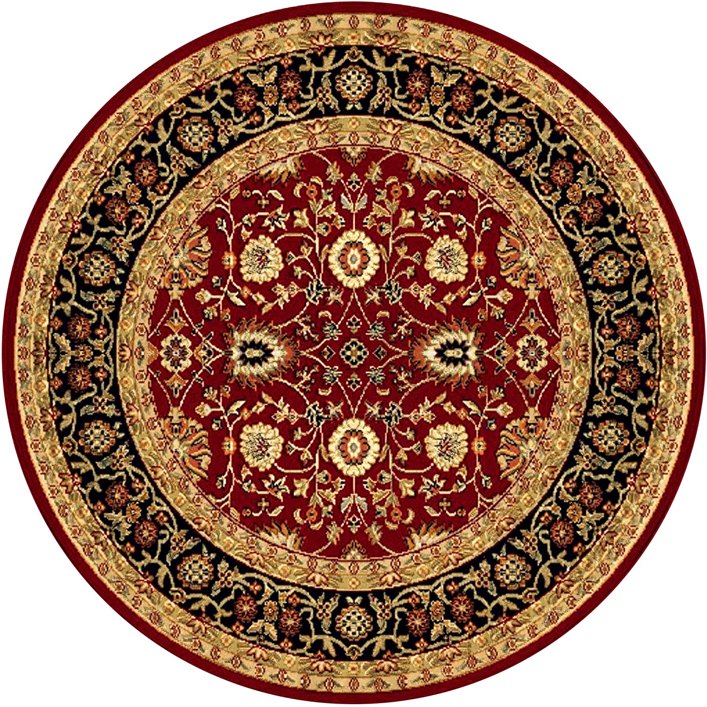 Yazd 2803-390 Red/Black Area Rug
