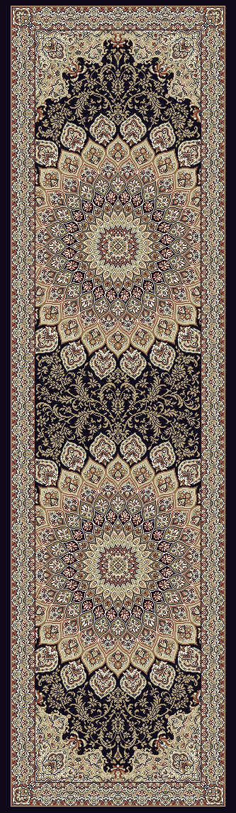 Ancient Garden 57090-3484 Navy Area Rug