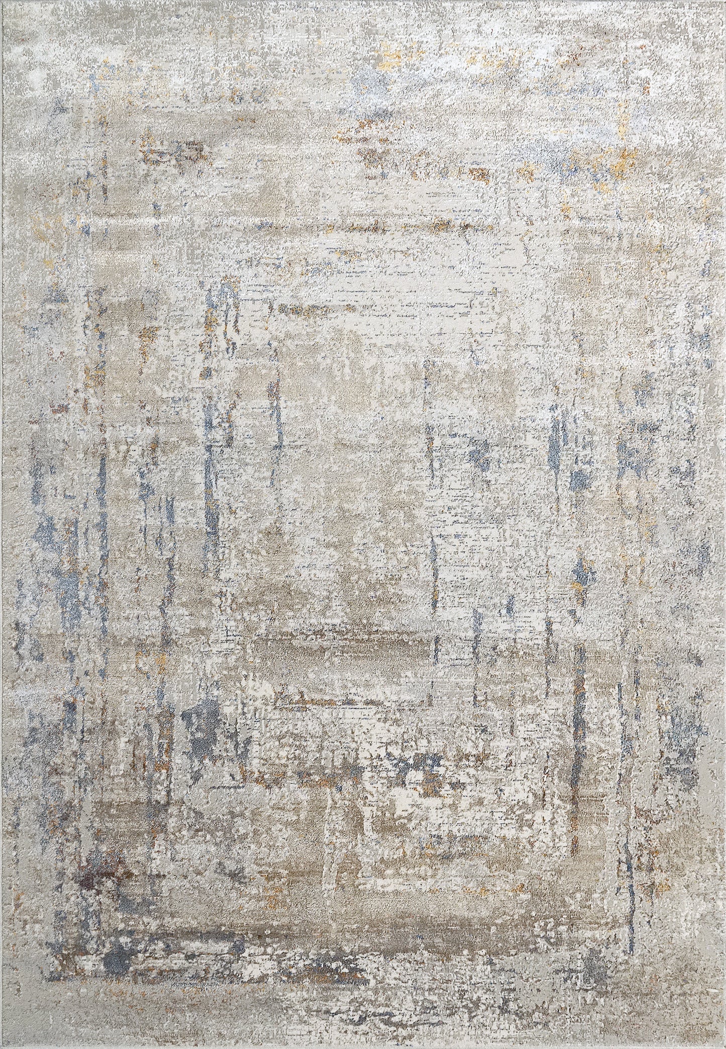 Gold 1353-875 Cream/Silver/Gold/Blue Area Rug