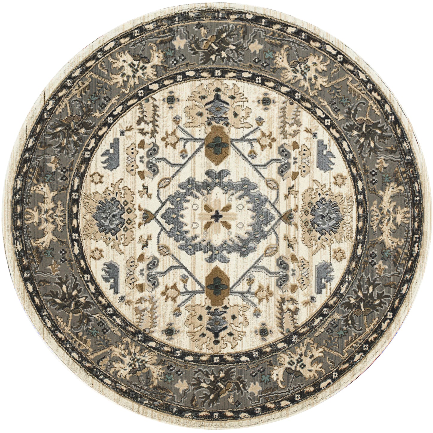 Yazd 8531-190 Ivory/Grey Area Rug