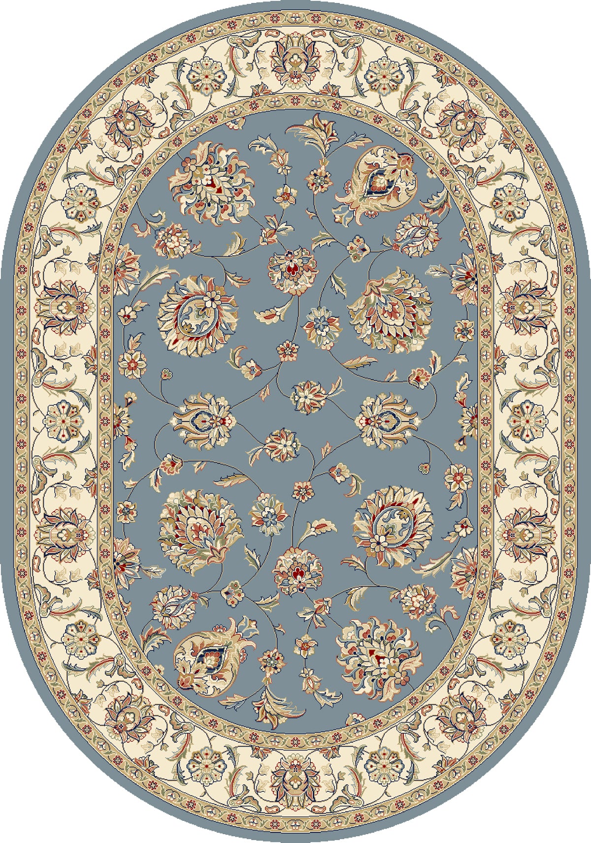 Ancient Garden 57365-5464 Light Blue/Ivory Area Rug
