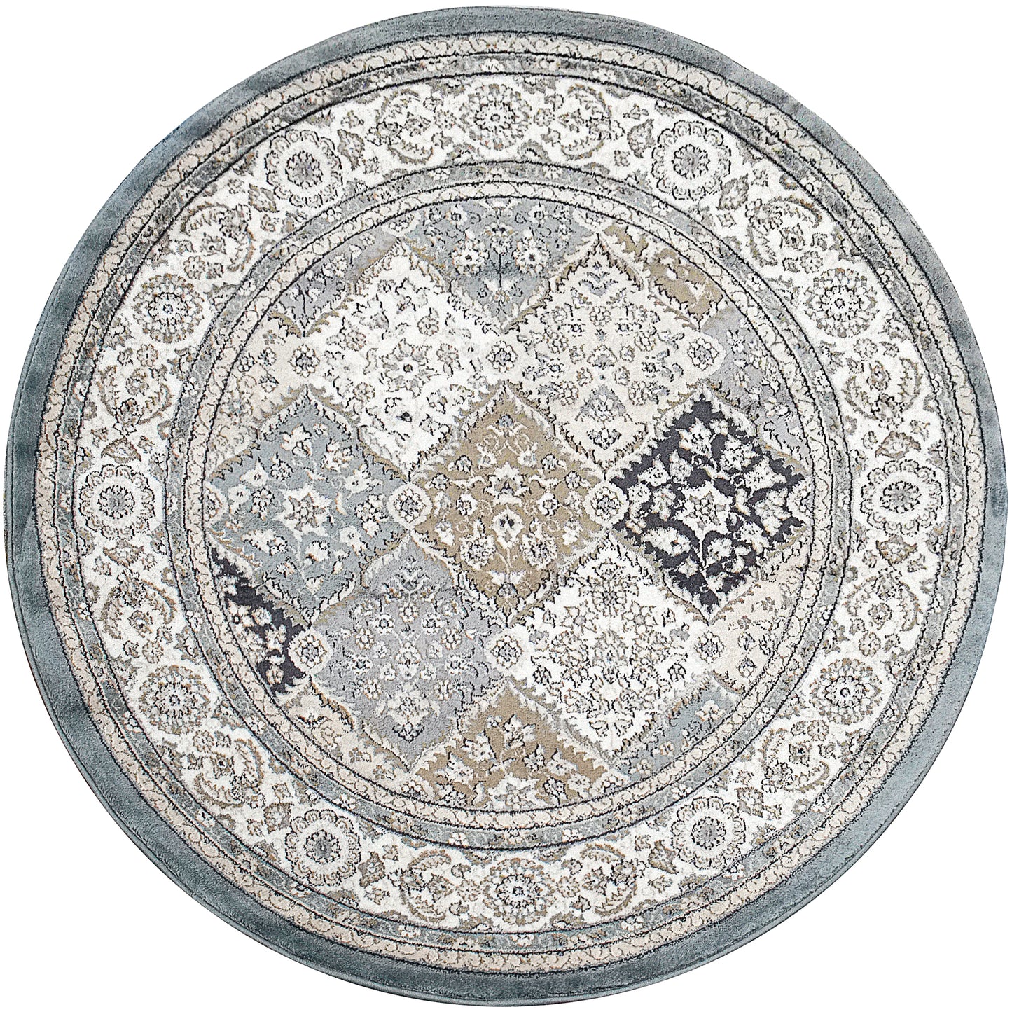 Yazd 8471-510 Blue/Ivory Area Rug