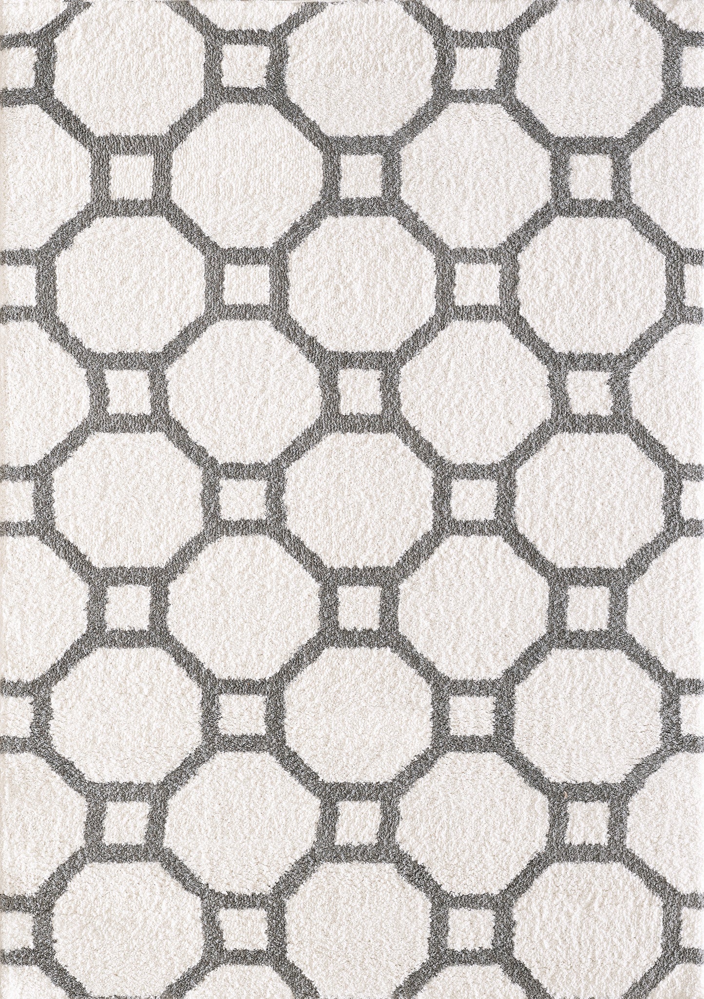 Silky Shag 5903-119 White/Silver Area Rug