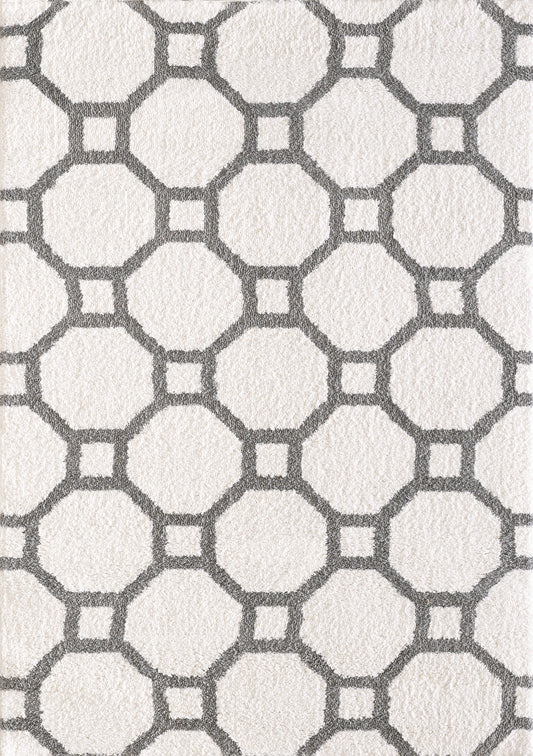 Silky Shag 5903-119 White/Silver Area Rug