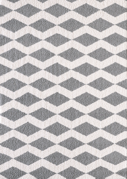 Silky Shag 5904-119 White/Silver Area Rug