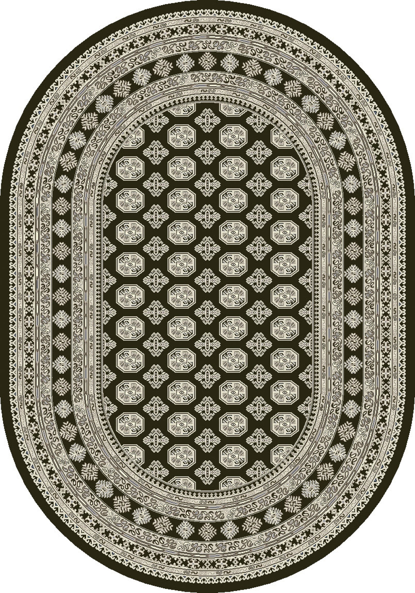 Ancient Garden 57102-3636 Charcoal/Silver Area Rug