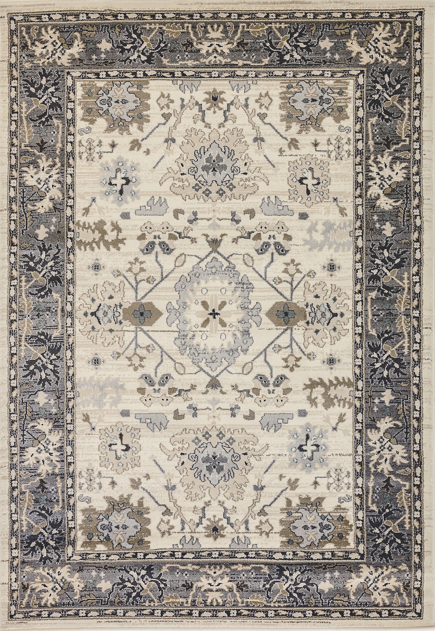 Yazd 8531-190 Ivory/Grey Area Rug