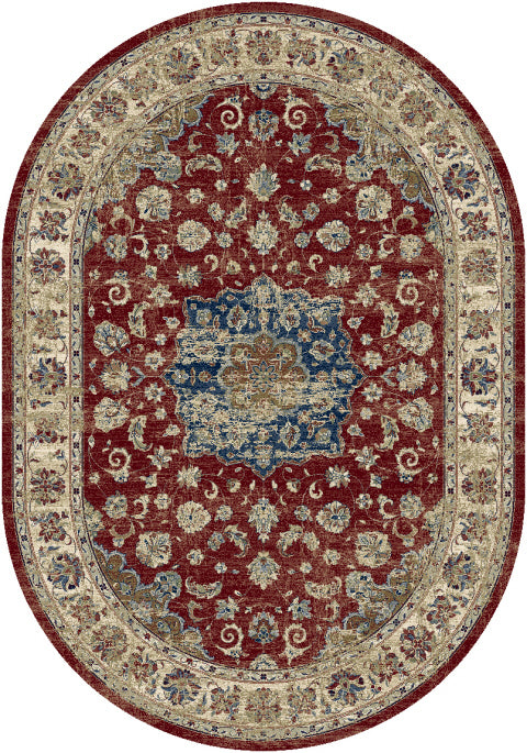 Ancient Garden 57559-1464 Red/Ivory Area Rug