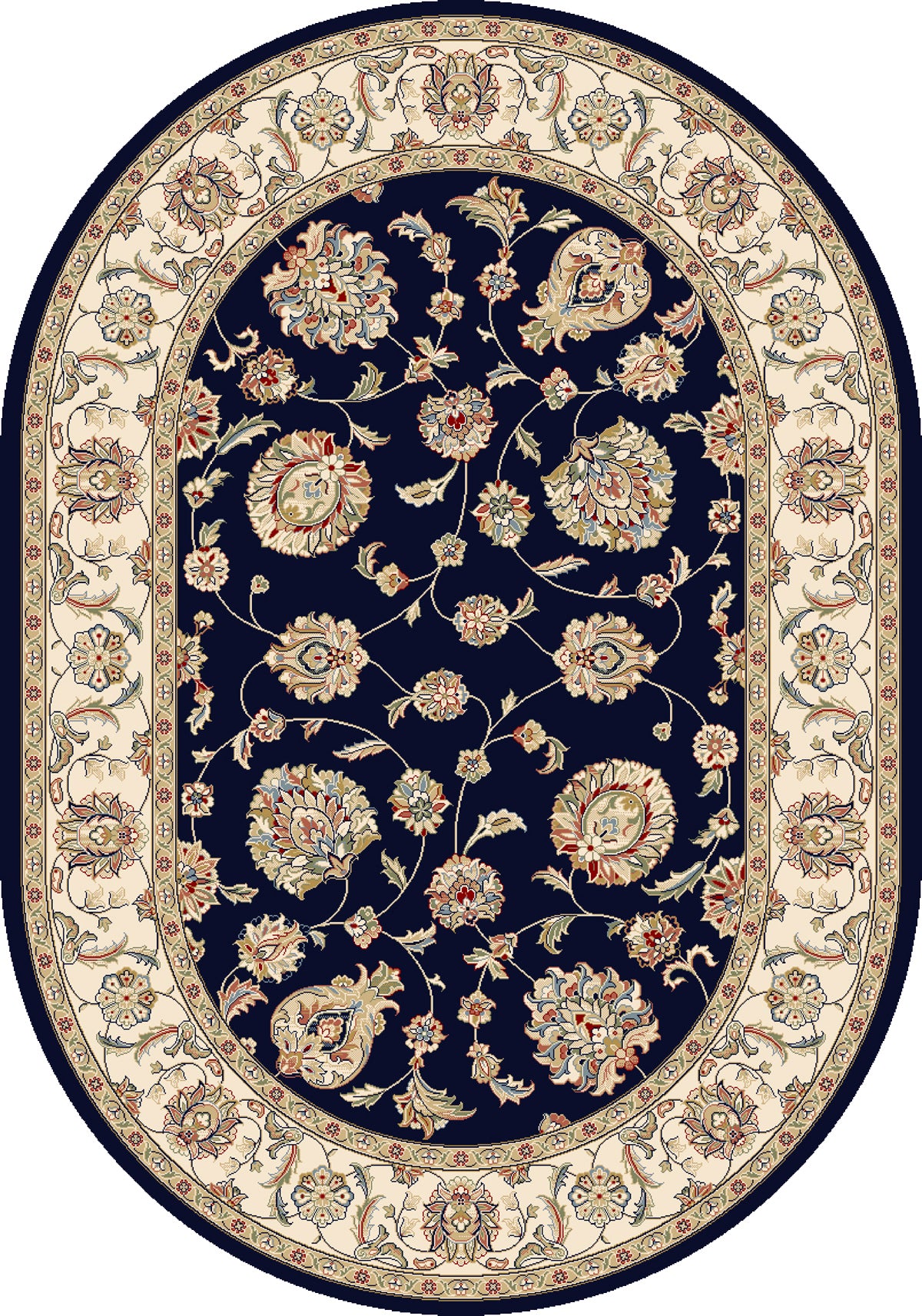 Ancient Garden 57365-3464 Blue/Ivory Area Rug