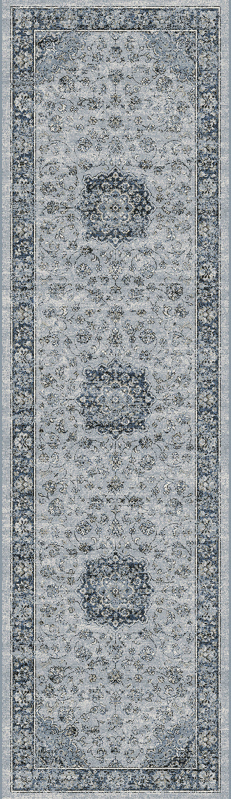 Ancient Garden 57559-9686 Silver/Blue Area Rug