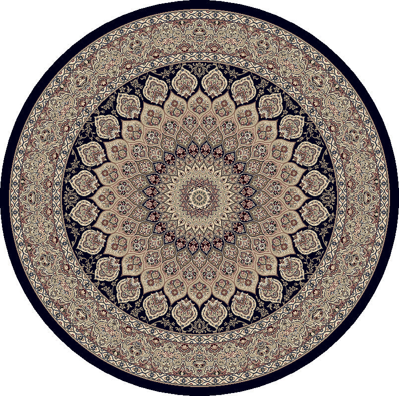 Ancient Garden 57090-3484 Navy Area Rug