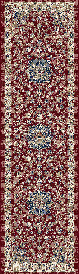 Ancient Garden 57559-1464 Red/Ivory Area Rug