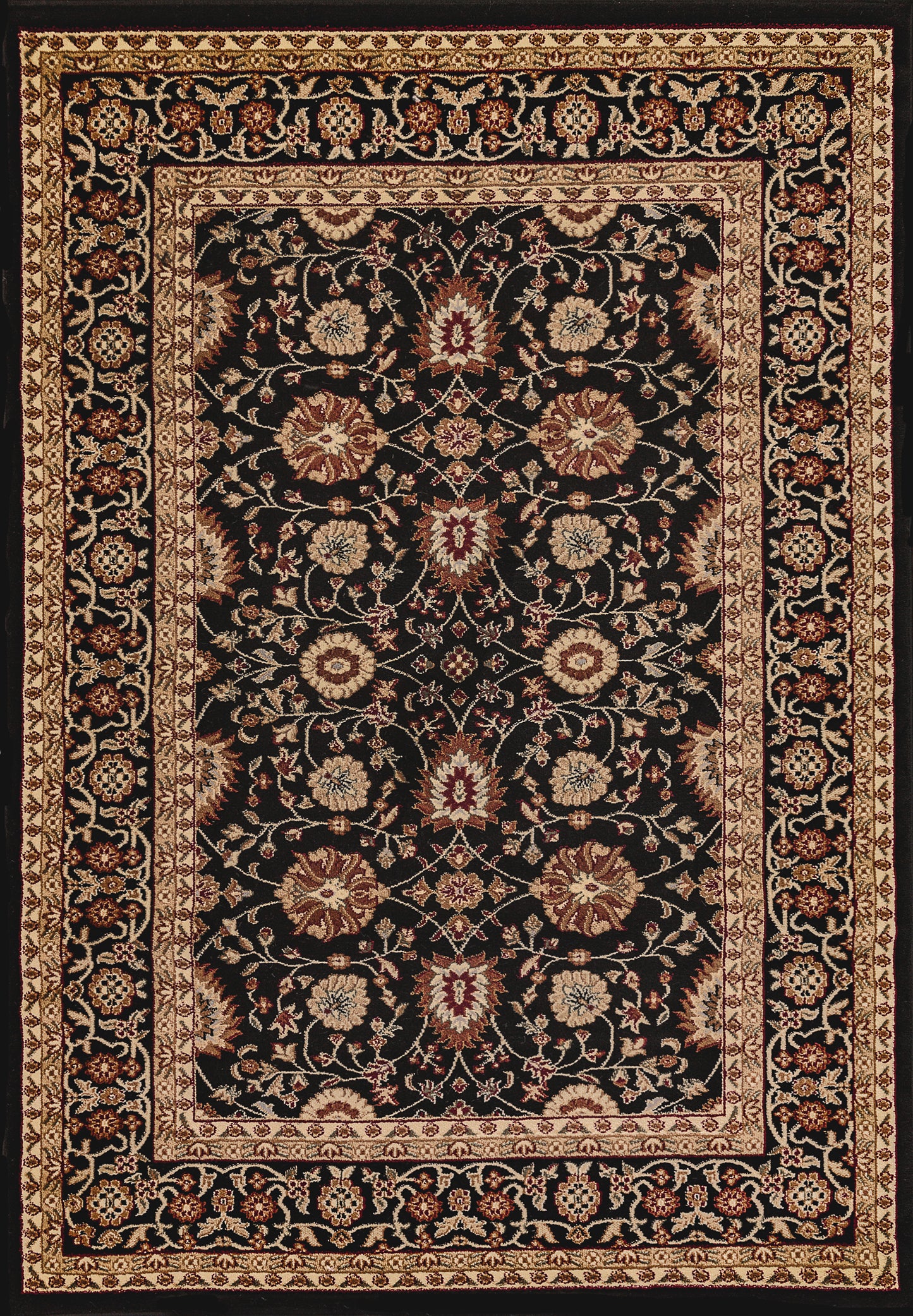 Yazd 2803-090 Black Area Rug