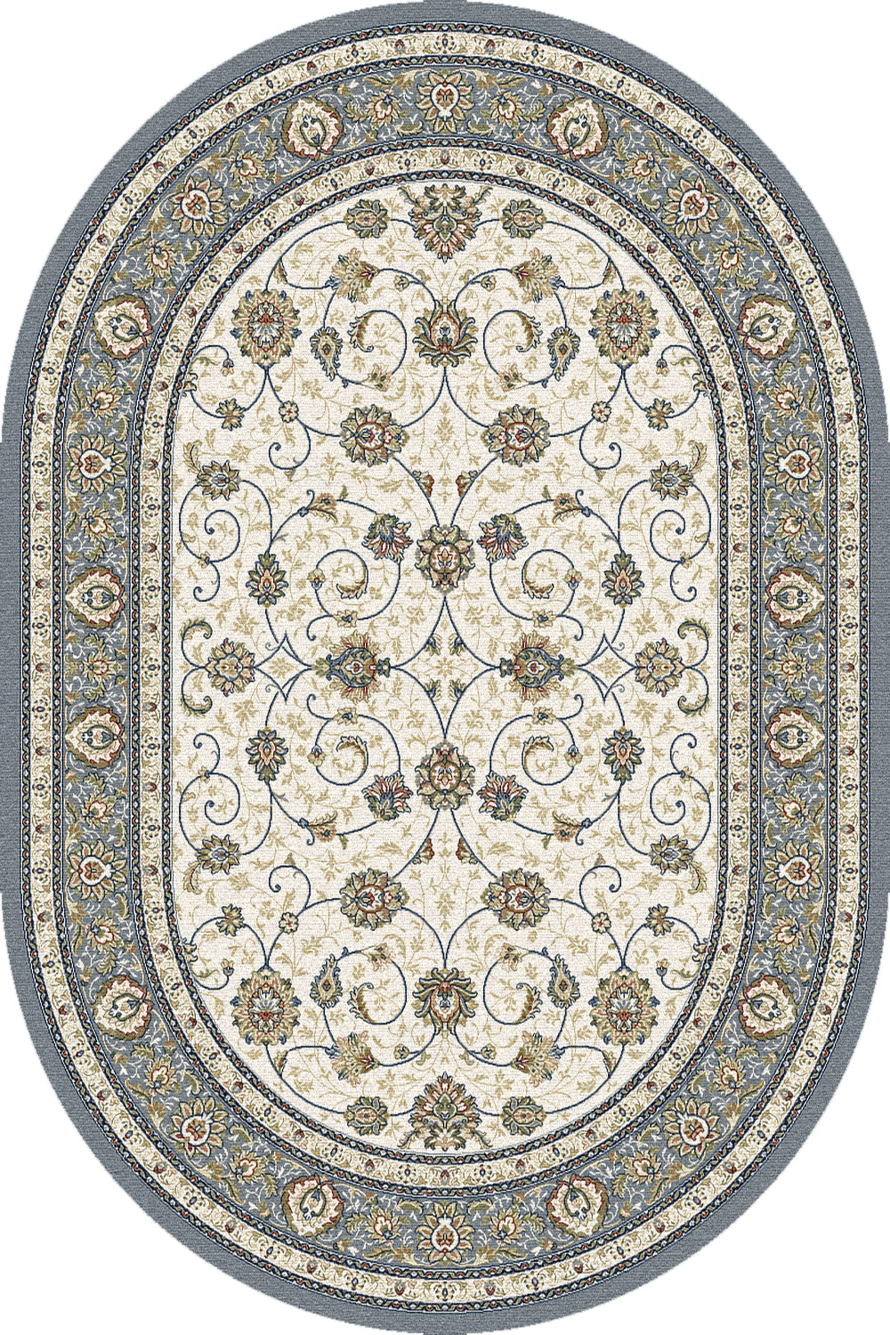 Ancient Garden 57120-6454 Ivory/Light Blue Area Rug