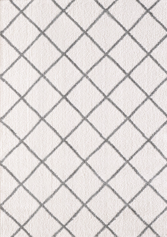 Silky Shag 5920-110 Ivory/Silver Area Rug