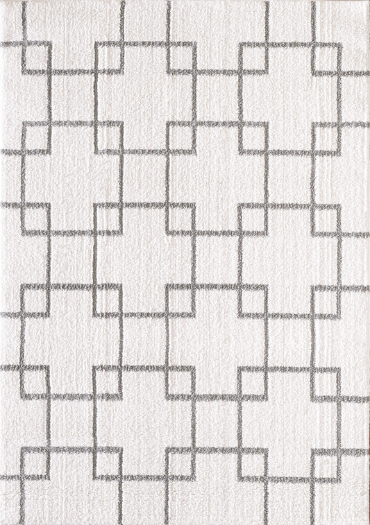 Silky Shag 5901-119 Ivory/Silver Area Rug