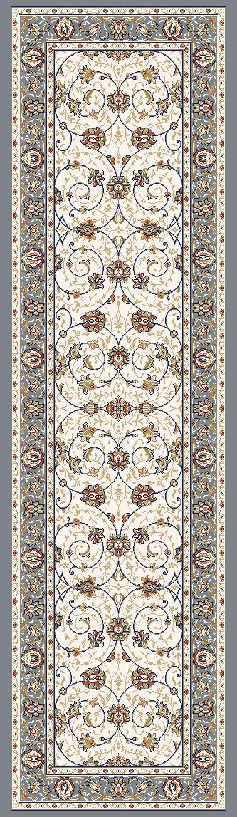 Ancient Garden 57120-6454 Ivory/Light Blue Area Rug
