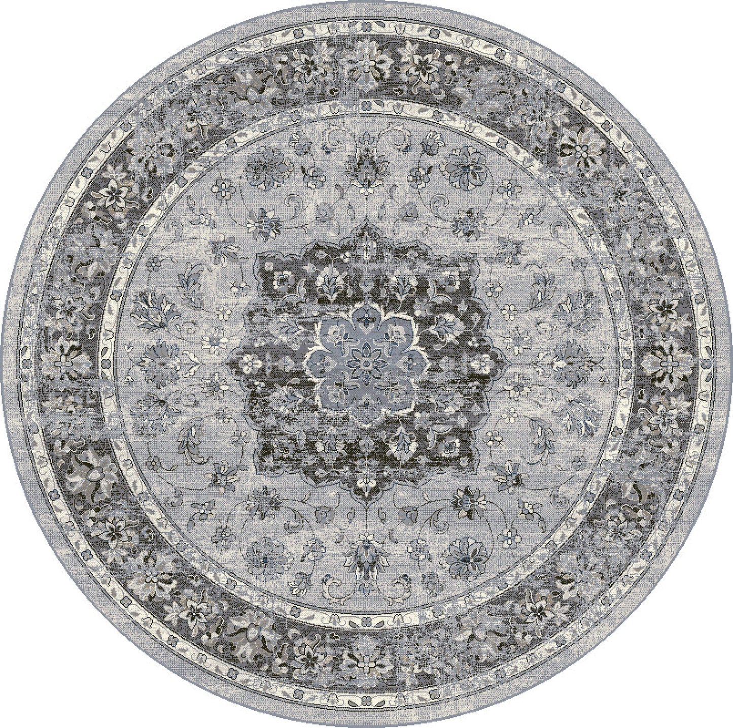 Ancient Garden 57559-9656 Silver/Grey Area Rug