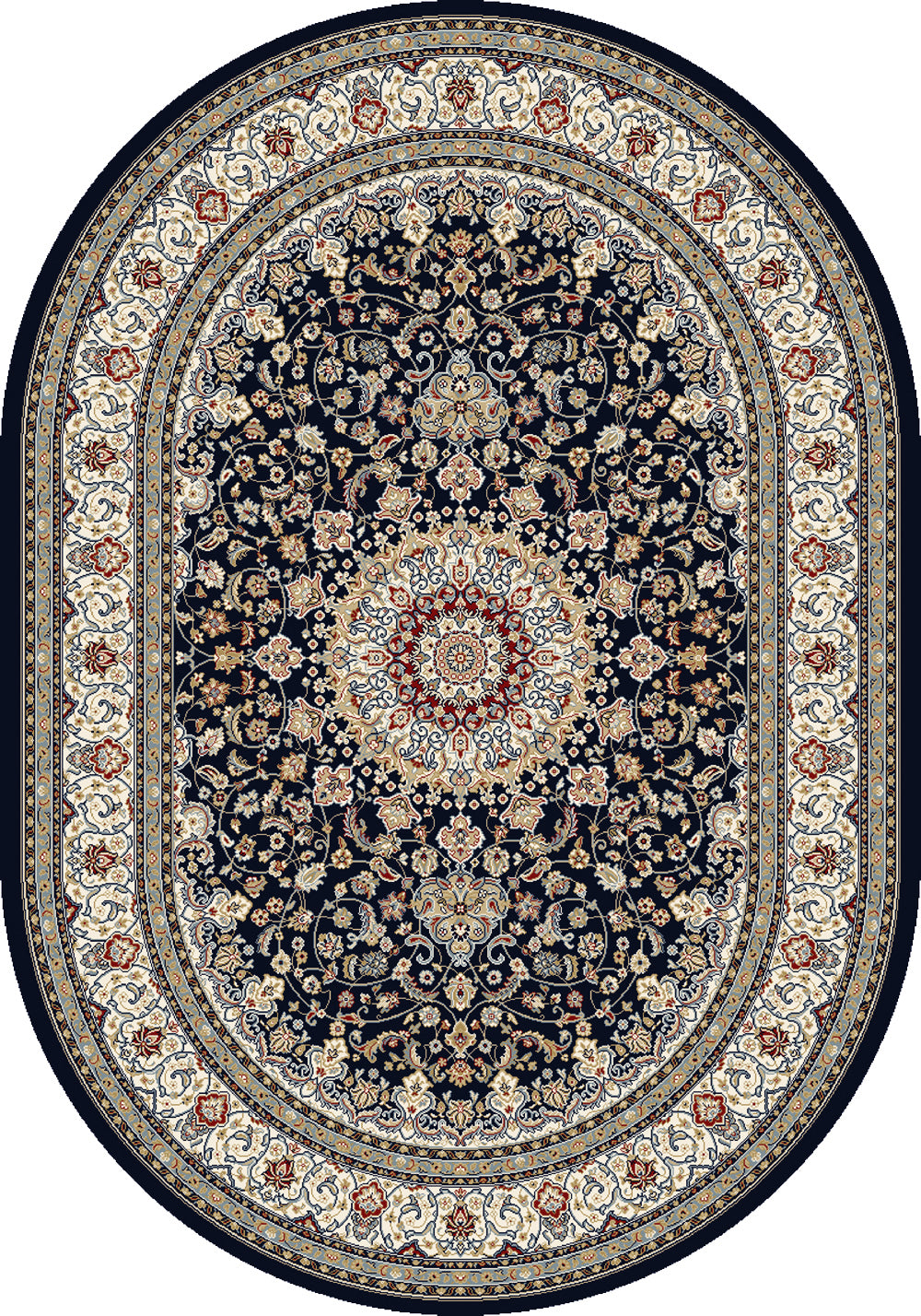 Ancient Garden 57119-3434 Blue/Ivory Area Rug
