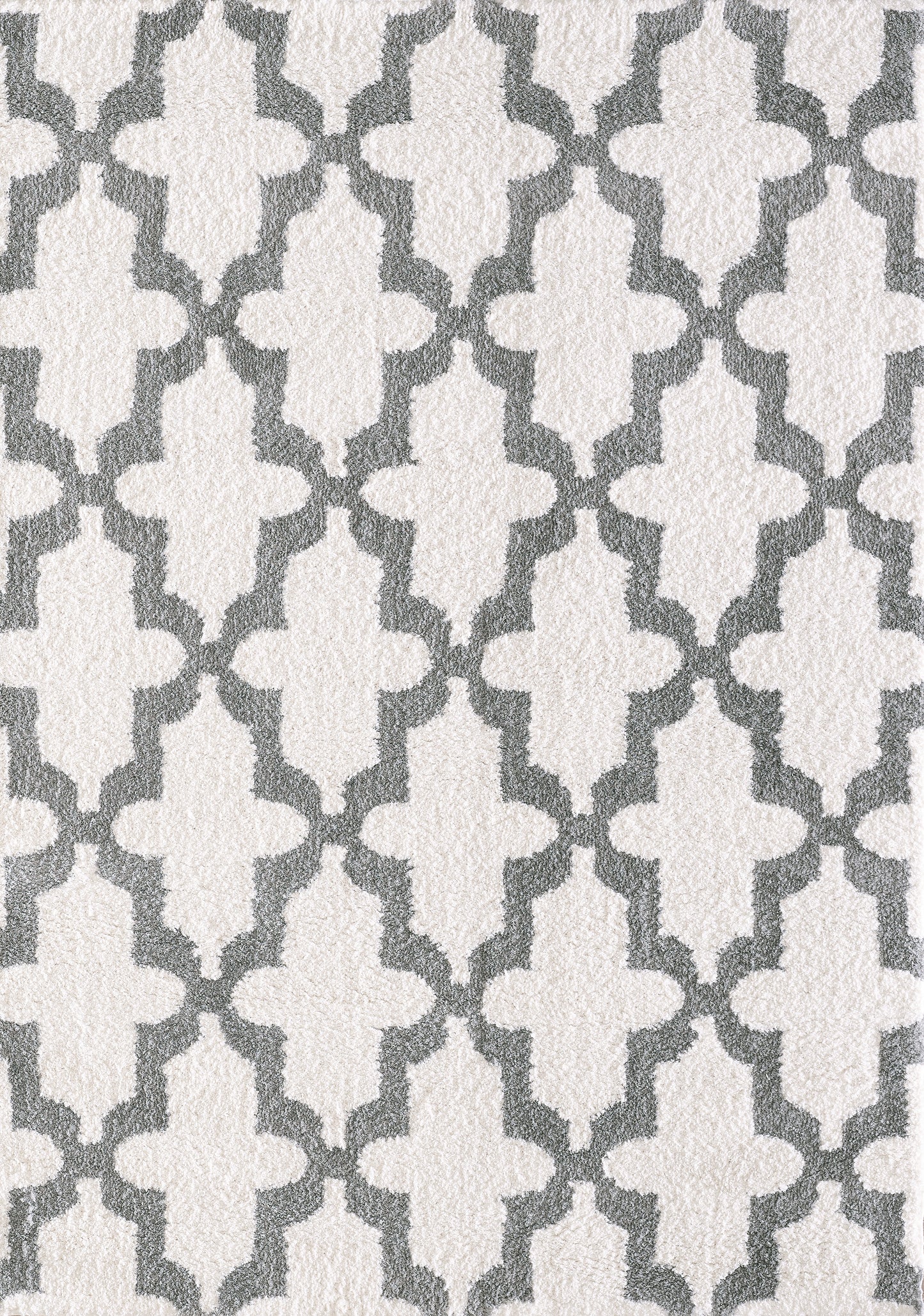 Silky Shag 5906-110 White/Silver Area Rug