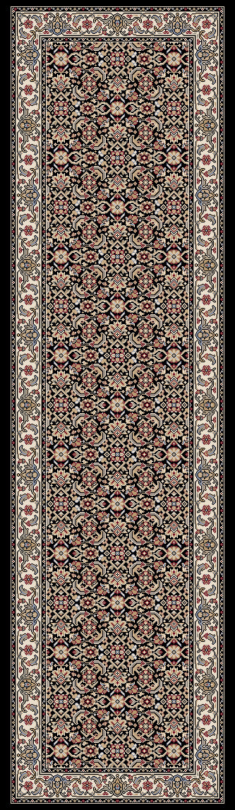 Ancient Garden 57011-3263 Black/Ivory Area Rug