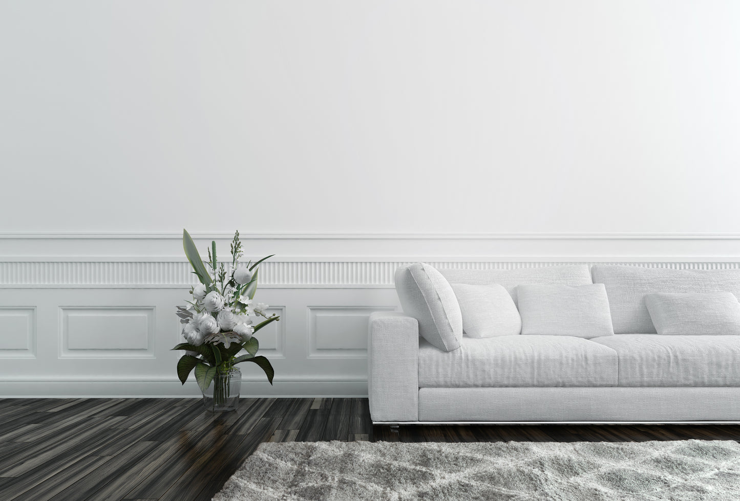 Nordic 7432-900 Silver/White Area Rug