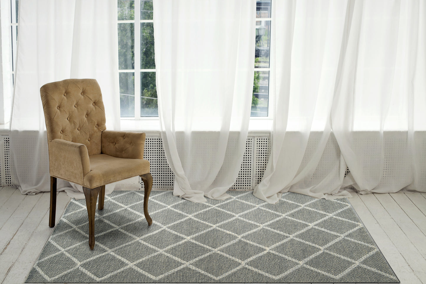 Ava 5203-910 Grey/Ivory Area Rug