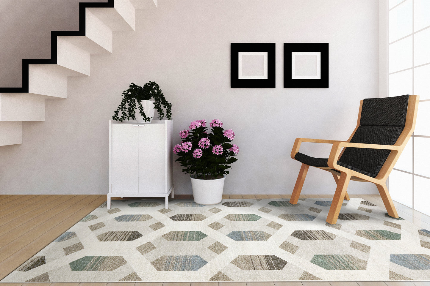Avenue 3403-6141 Ivory/Blue/Multi Area Rug