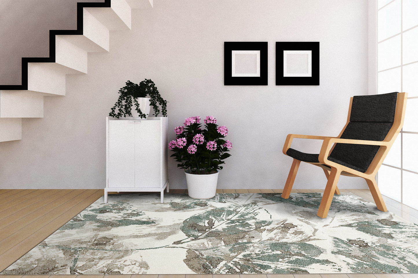 Avenue 3407-6141 Ivory/Green Area Rug