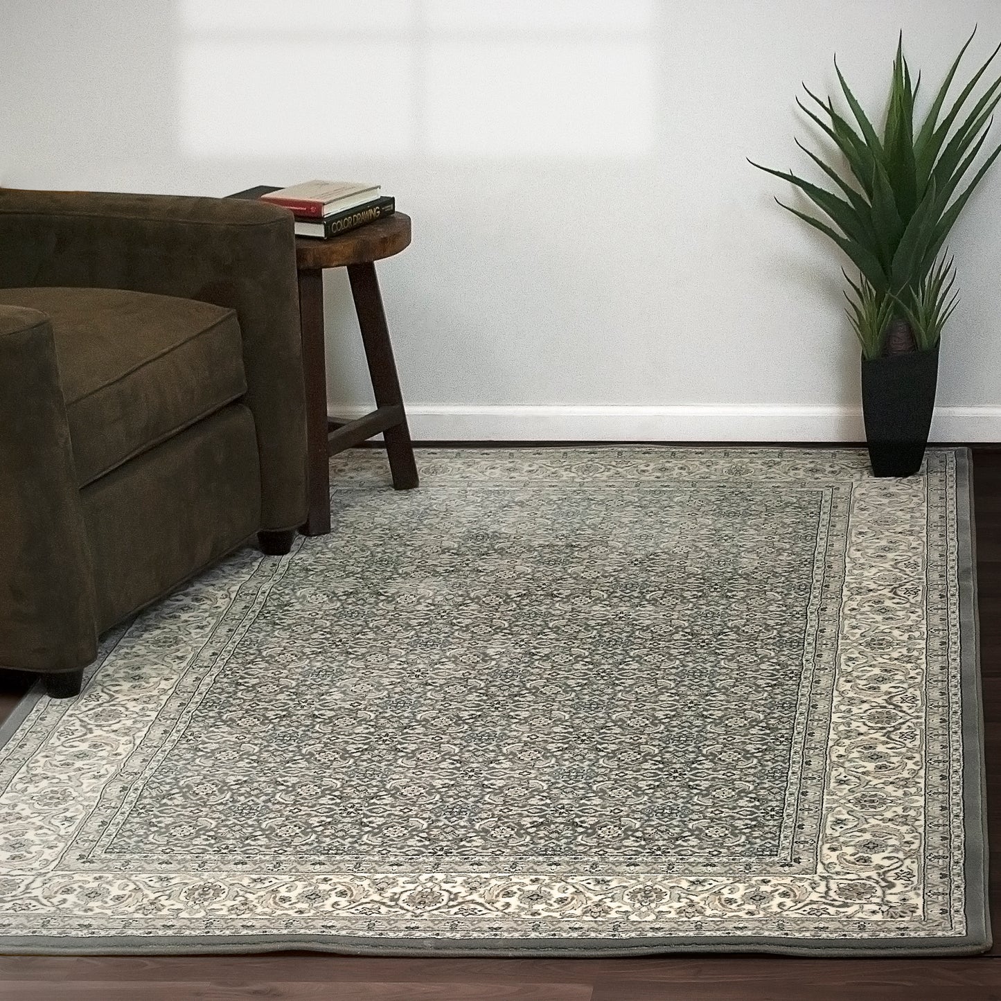 Ancient Garden 57011-5666 Grey/Cream Area Rug