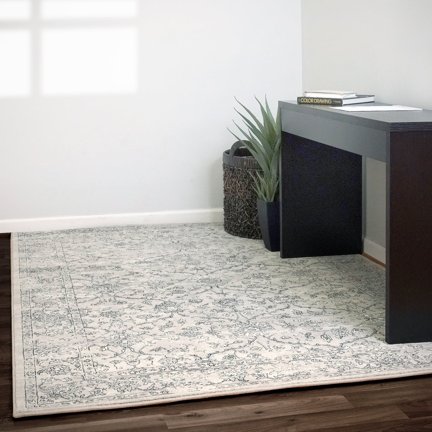 Ancient Garden 57136-9696 Silver/Grey Area Rug