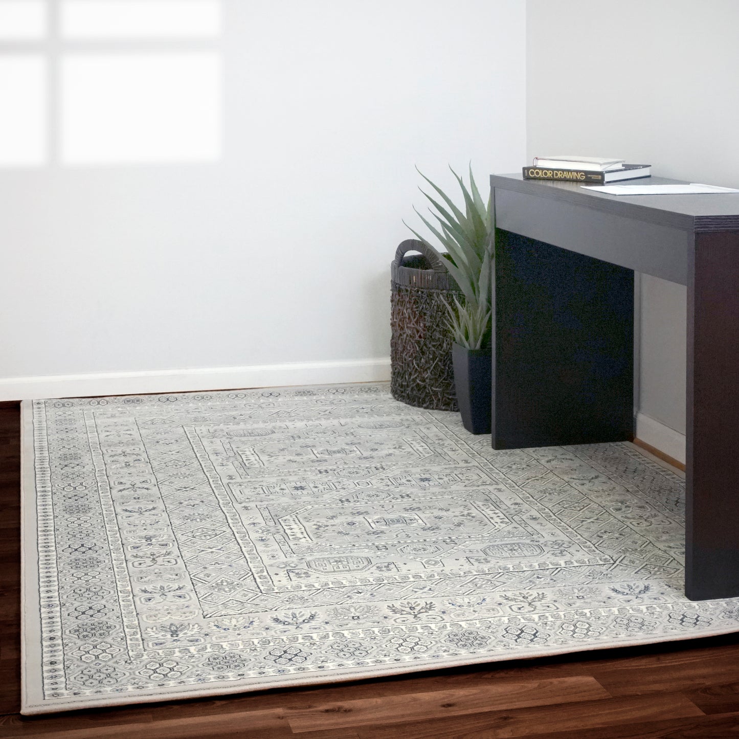 Ancient Garden 57147-9696 Silver/Grey Area Rug