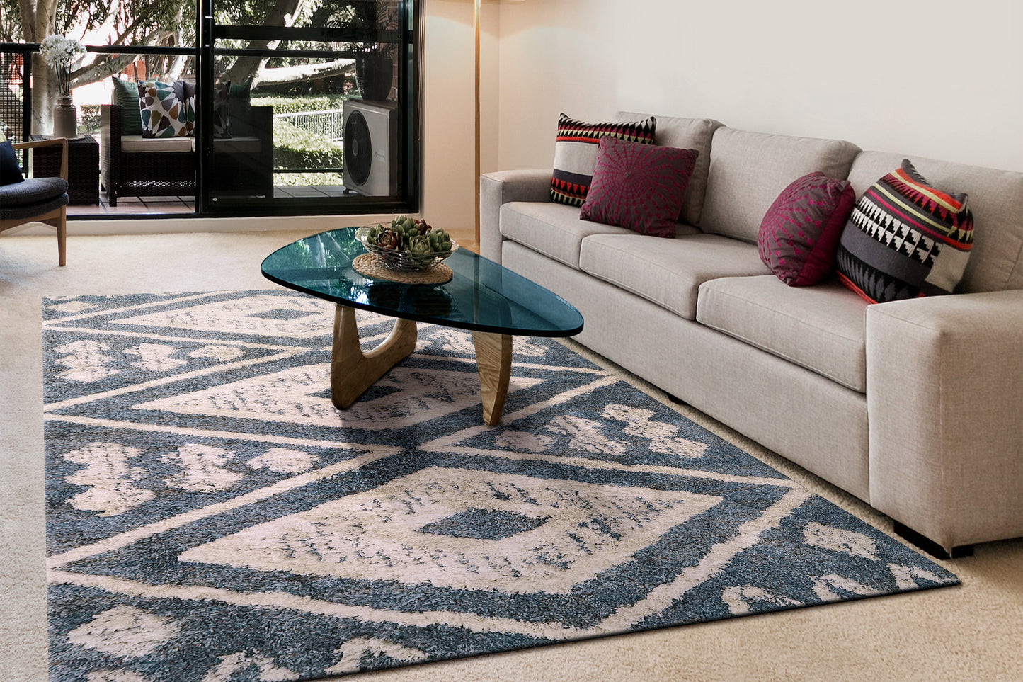 Cruz 7003-501 Blue/Ivory Area Rug