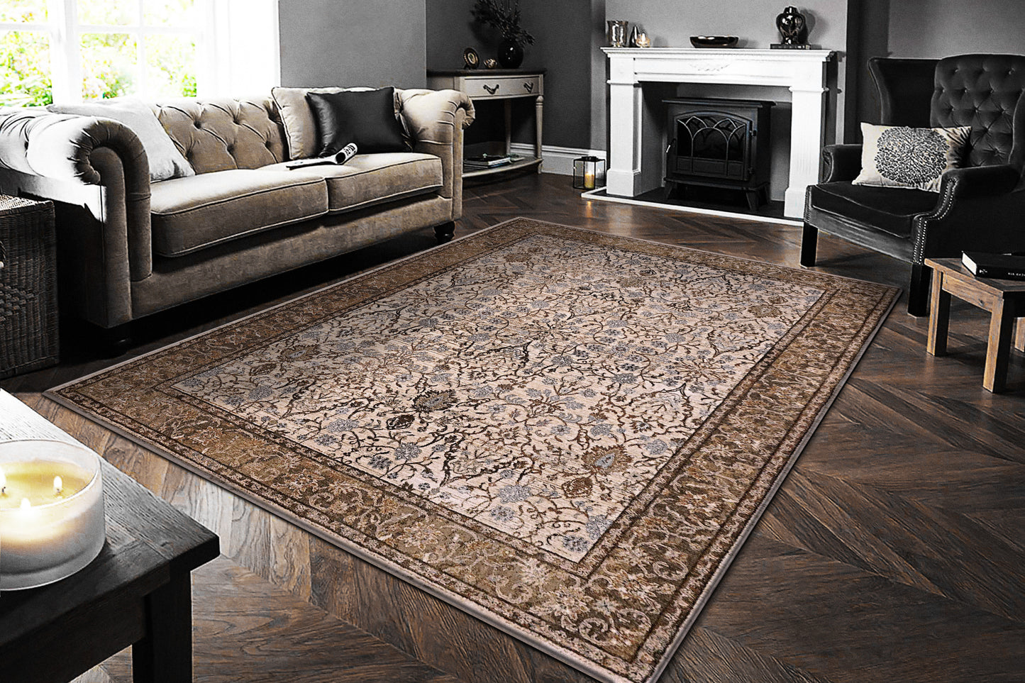 Cullen 5702-801 Brown/Ivory Area Rug